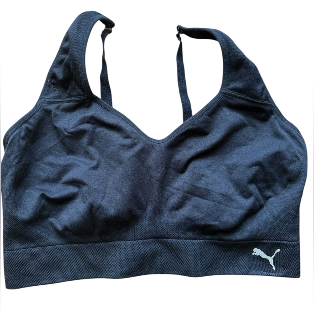 Puma  Black Sports Bra Adjustable Straps size XL‎
